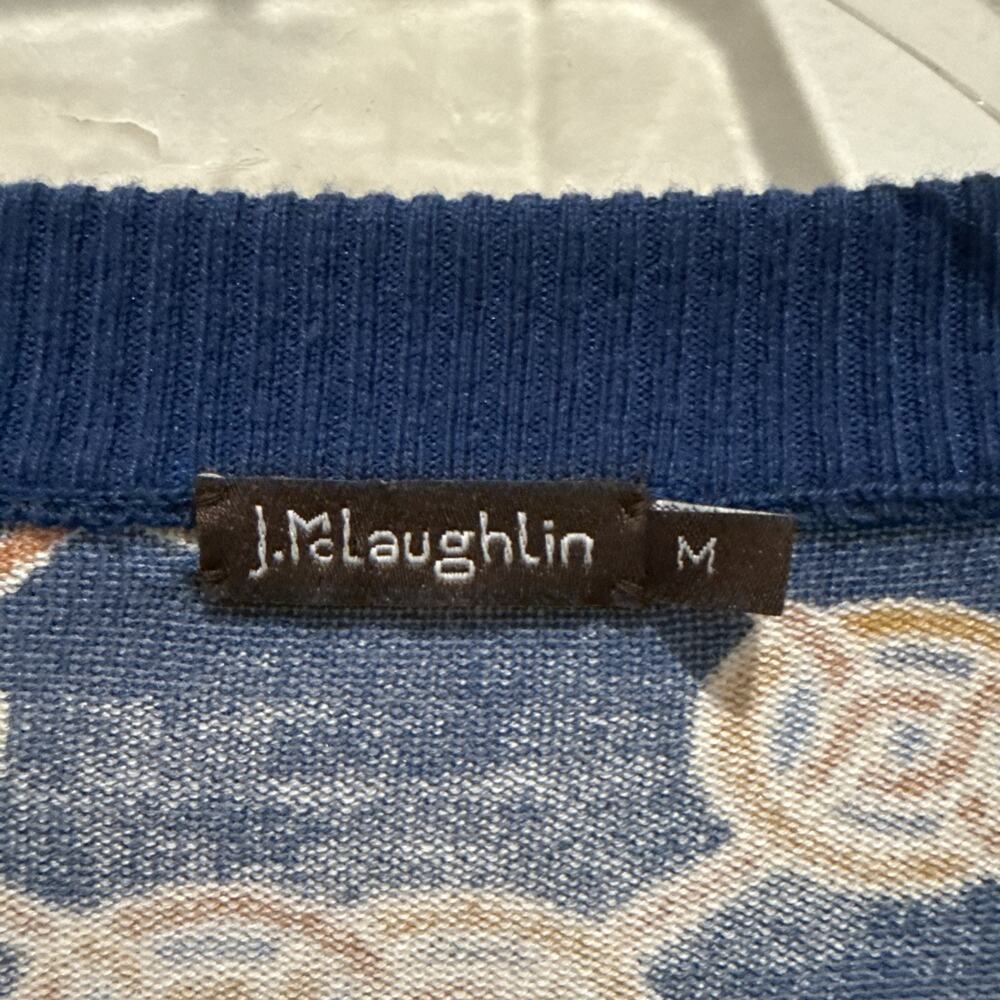 J McLaughlin Cardigan Sweater Old Money Equestrian Preppy Classic Size Medium - Picture 4 of 9